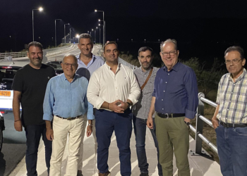 Ηλεκτροφωτίστηκε η νέα είσοδος της Σπάρτης