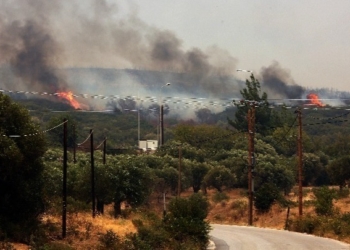 Έκλεισε το τελωνείο των Ευζώνων εξαιτίας πυρκαγιάς